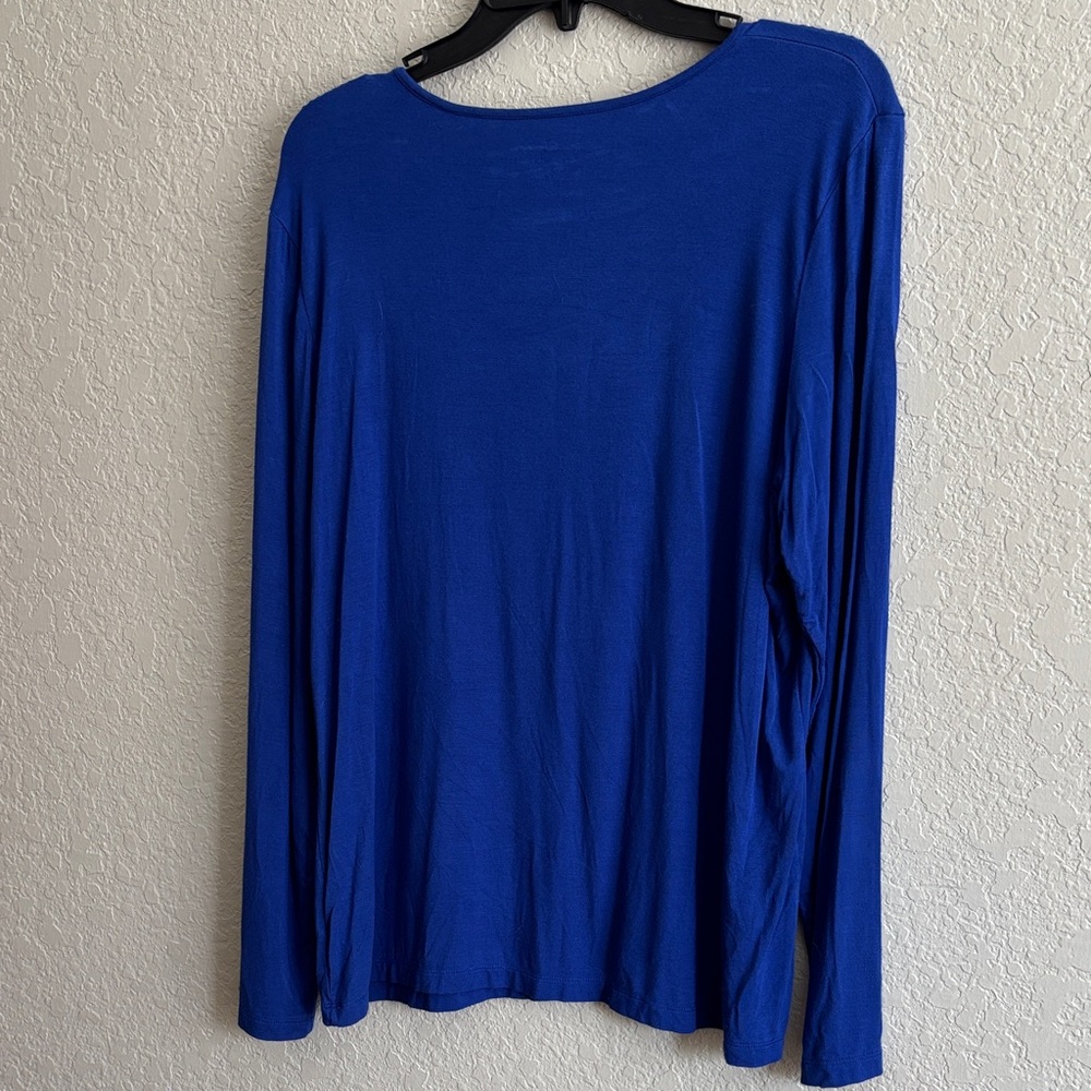 Chico's Vibrant Cobalt Crewneck Long-sleeve Top - Picture 6 of 7